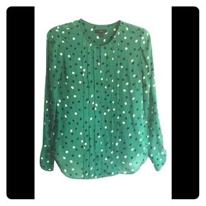 J Crew Silk Spotted Blouse